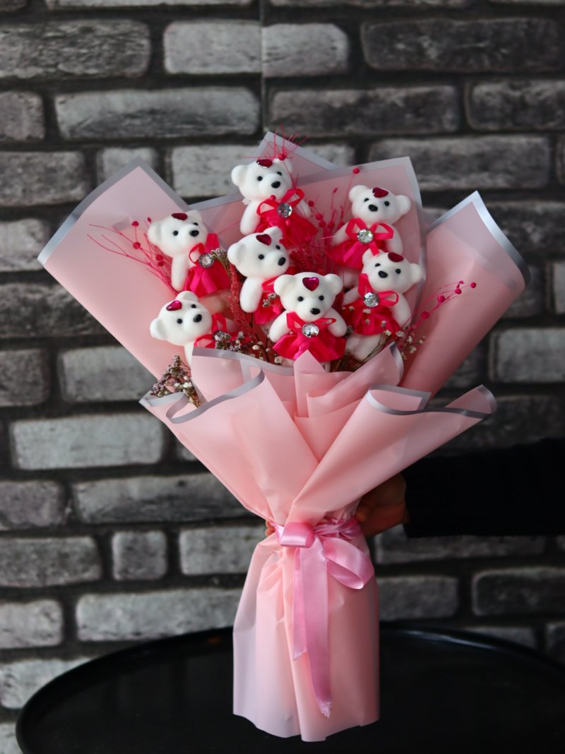 Ayıcık Buketi Pembe
